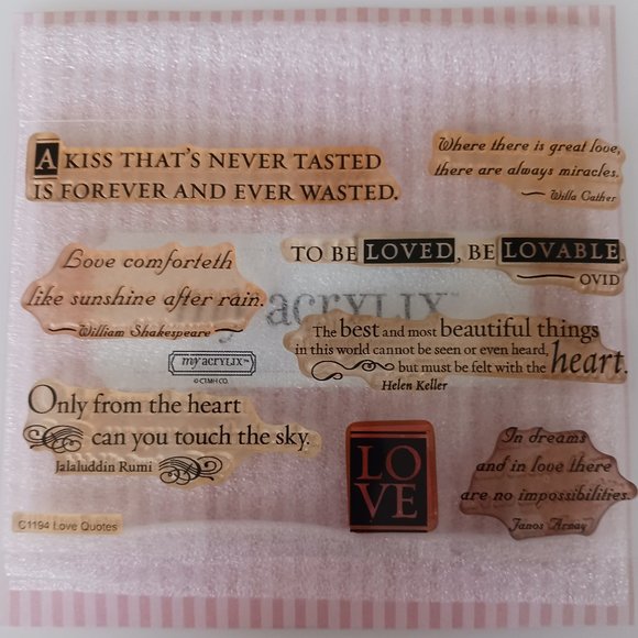 Love quotes acrylic stamp - Picture 1 of 1